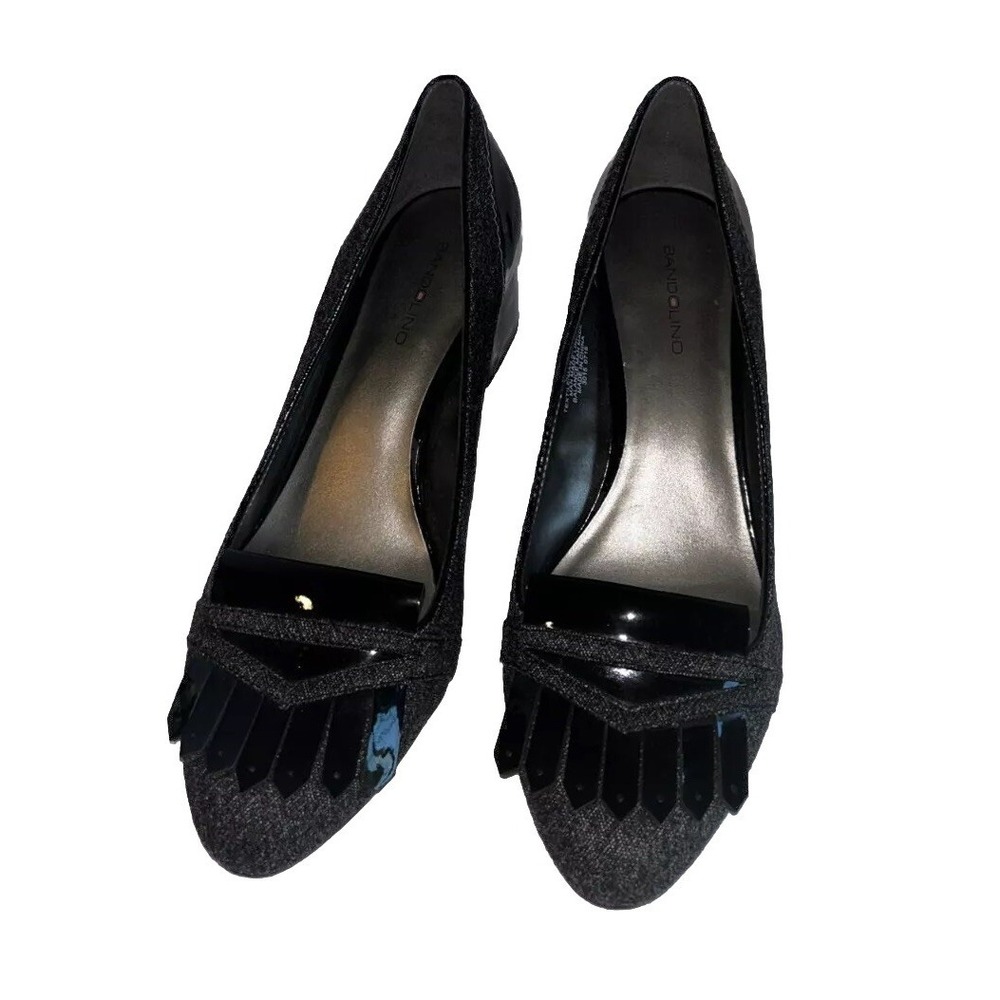Bandolino Wedge 2" Heels Bdodonna 10 M Grey w/Black fridge on Top. New - Picture 2 of 12